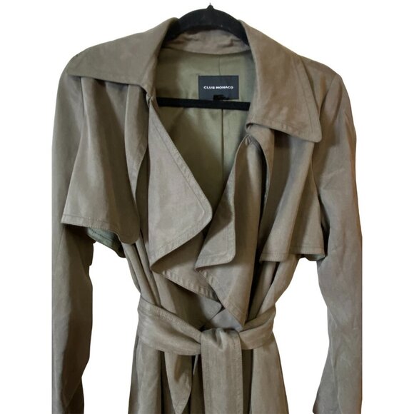 CLUB MONACO CLASSIC LINED ENDURING STYLE MOSS MINI TRENCHCOAT - Medium - Picture 11 of 13